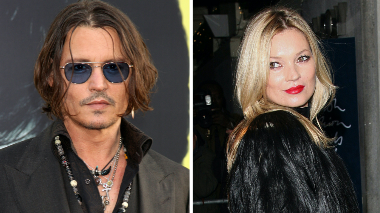 Johnny Depp. Right: Kate Moss.