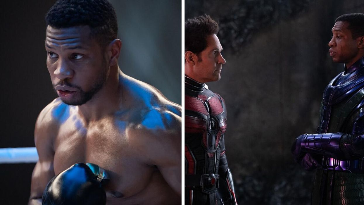 Jonathan Majors in "Creed III." Right: Paul Rudd and Jonathan Majors in "Ant-Man And The Wasp: Quantumania."