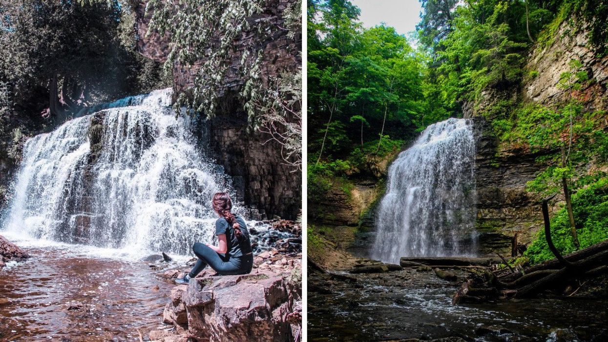 Jones Falls, Ontario. Right: Tiffany Falls in Hamilton, Ontario.