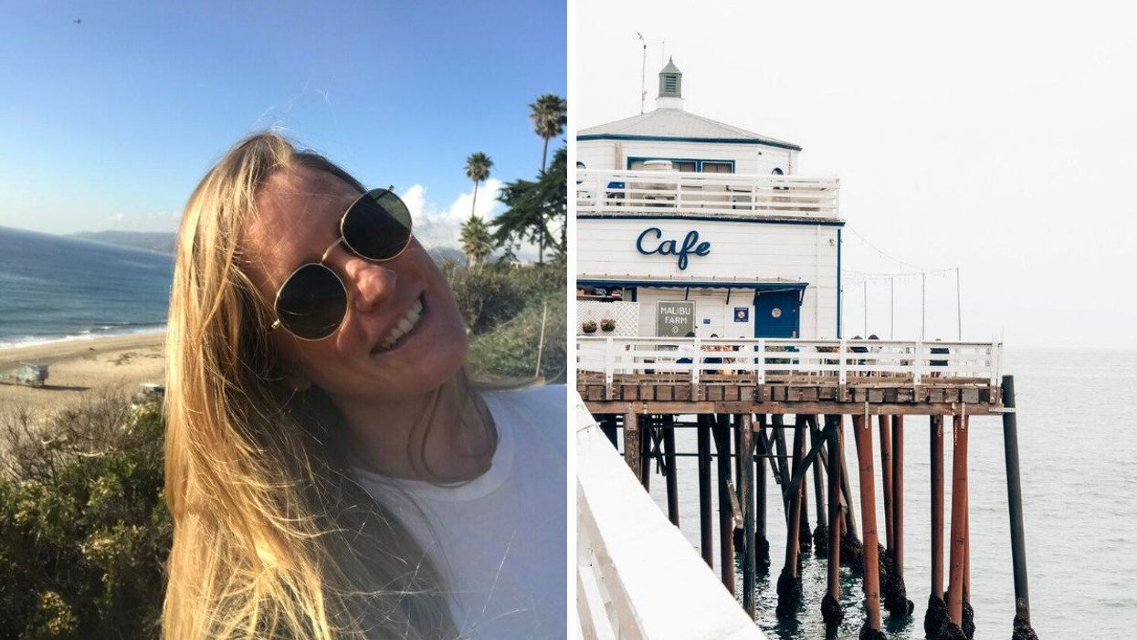 Jordan Mautner in Malibu. Right: Malibu Farm.