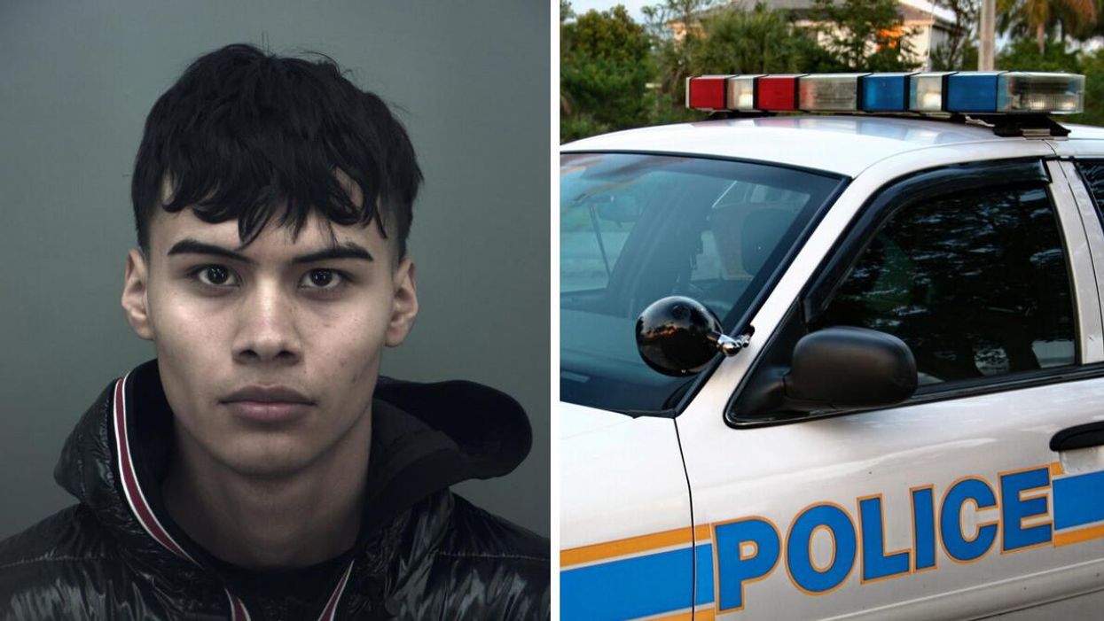 Juan Ortiz. Right: A police unit.