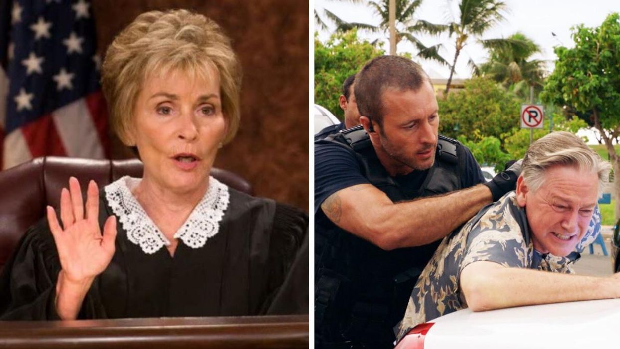 Judge Judy. Right: A still from Hawaii Five-O.