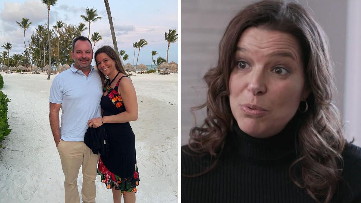 Julie Godbout et son amoureux. Droite : Julie de 5 gars pour moi.