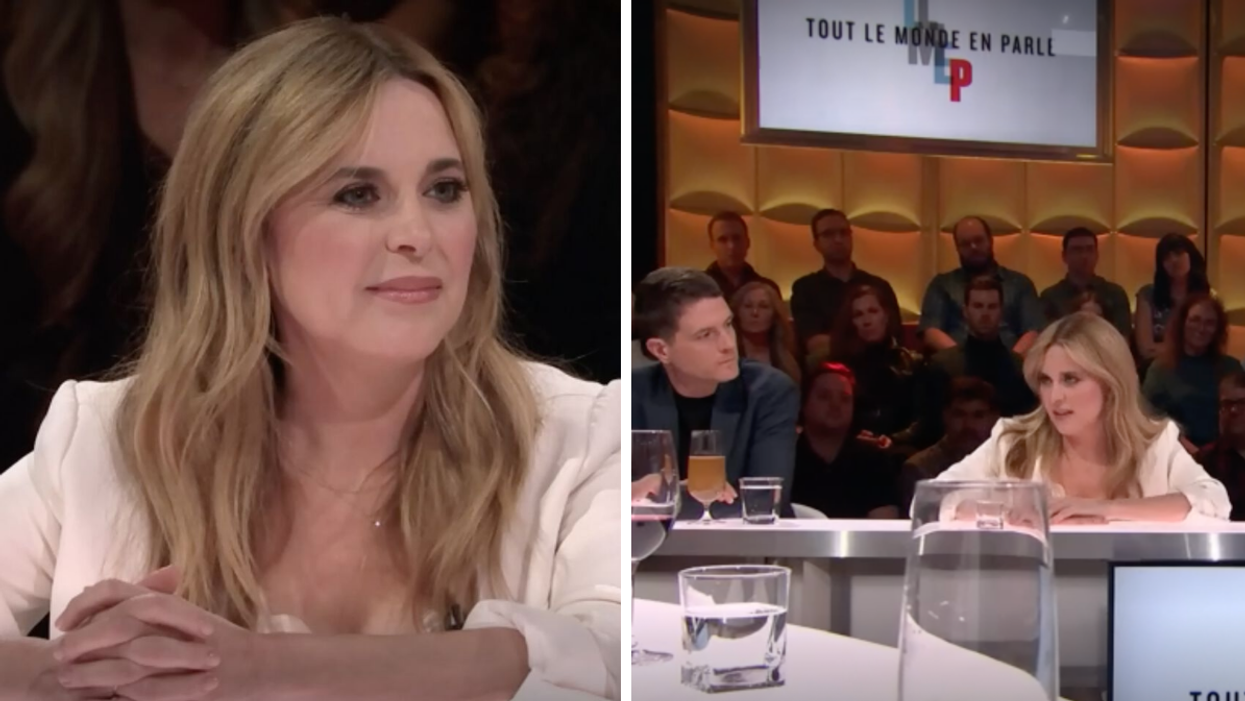 Julie Snyder à l'émission Tout le monde en parle.