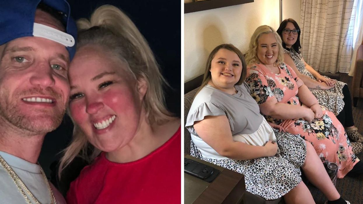 June Shannon and her boyfriend. Right: Honey Boo Boo, "Mama June" Shannon, and Pumpkin.