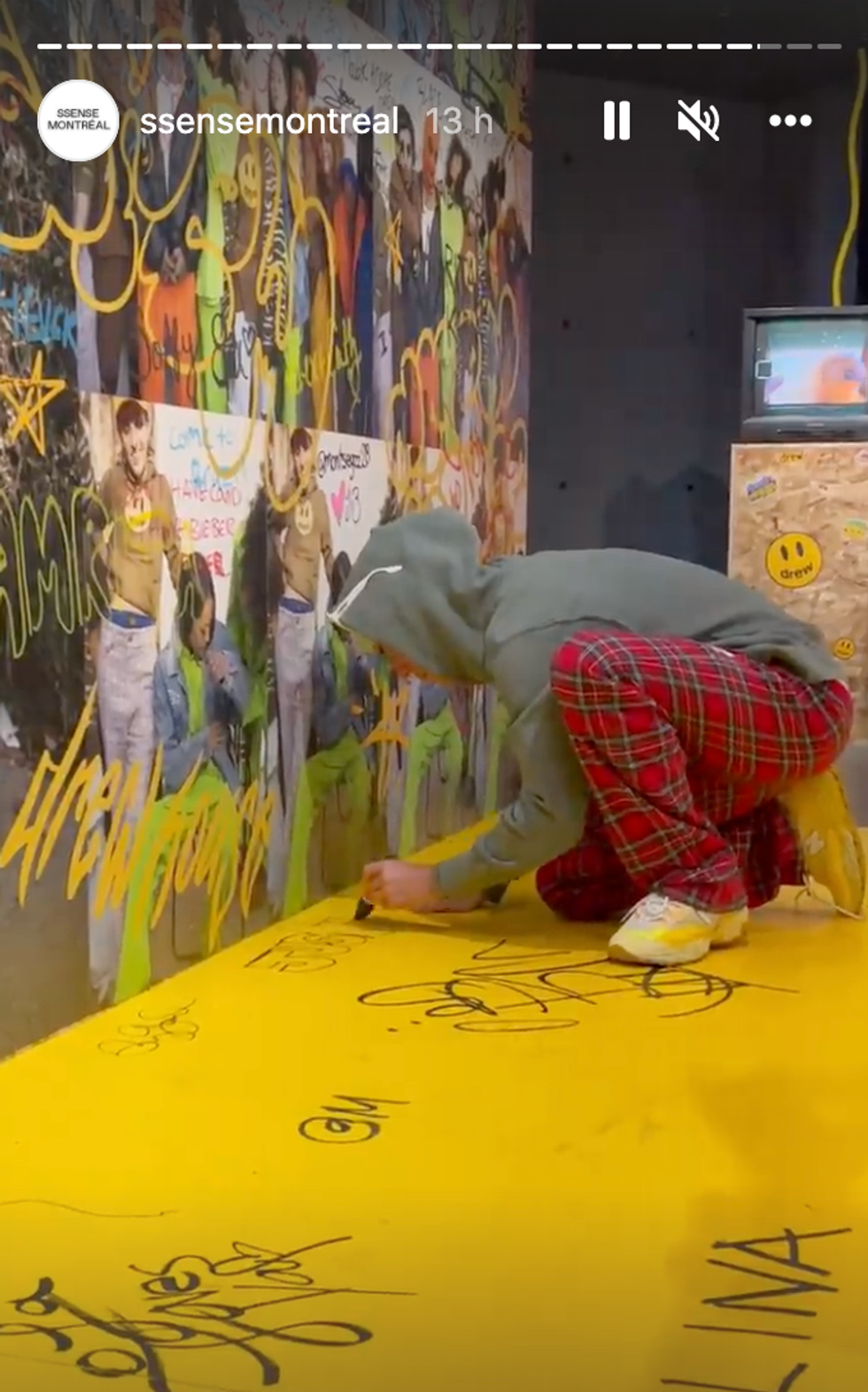 Justin Bieber au SSENSE Montr\u00e9al.