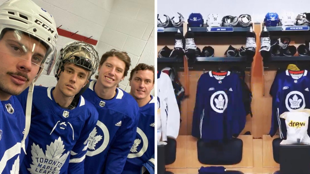 Justin Bieber Just Collabed With The Toronto Maple Leafs For Some Merch & It Looks So Good