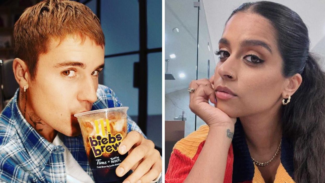 Justin Bieber. Right: Lilly Singh.