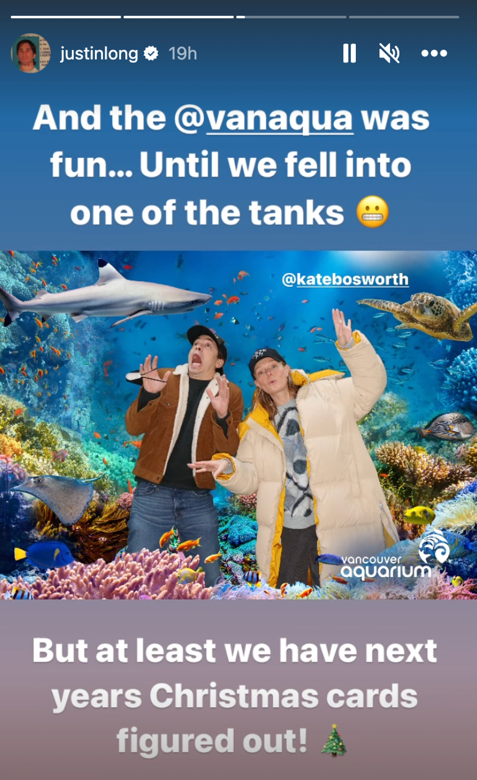 Justin Long's Instagram story on January 24.