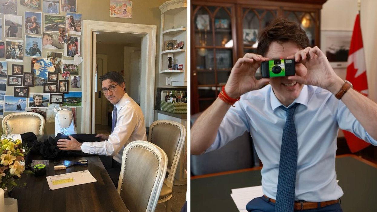 Justin Trudeau. À Droite : Justin Trudeau.