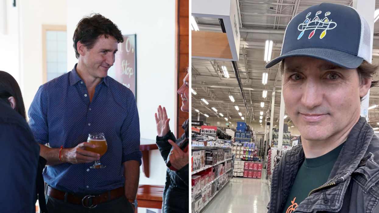 Justin Trudeau. À droite : Justin Trudeau