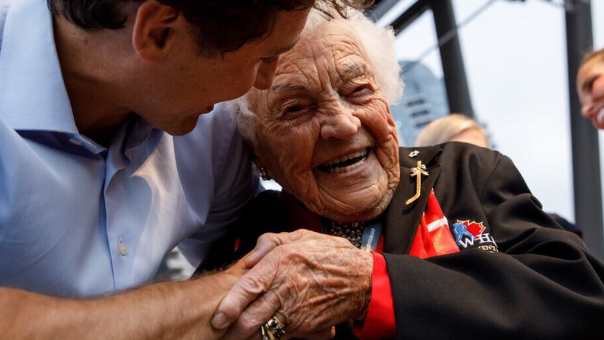 Justin Trudeau and Hazel McCallion.