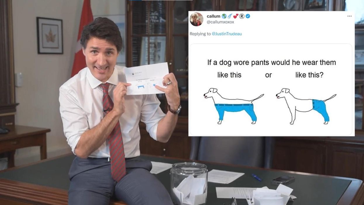 Justin Trudeau answering questions.