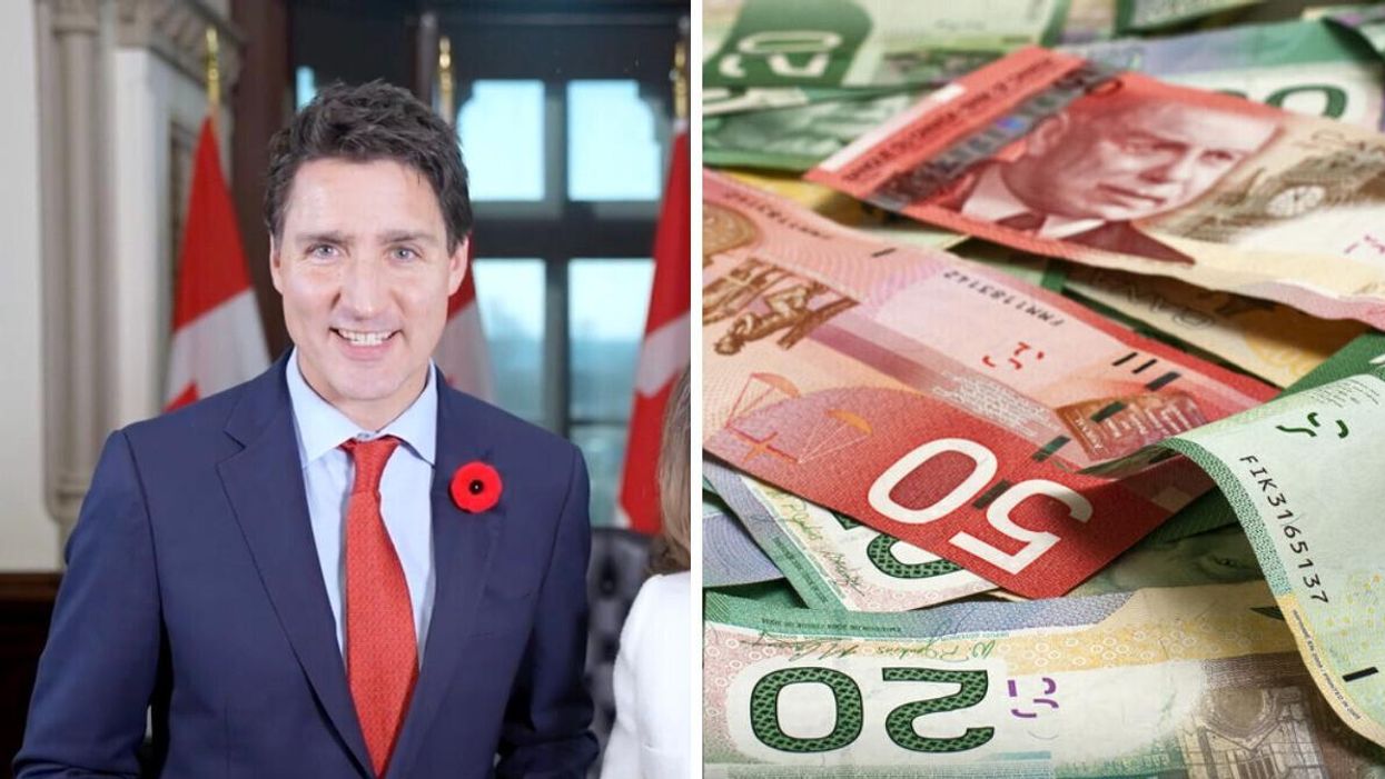 Justin Trudeau. Droite : argent.