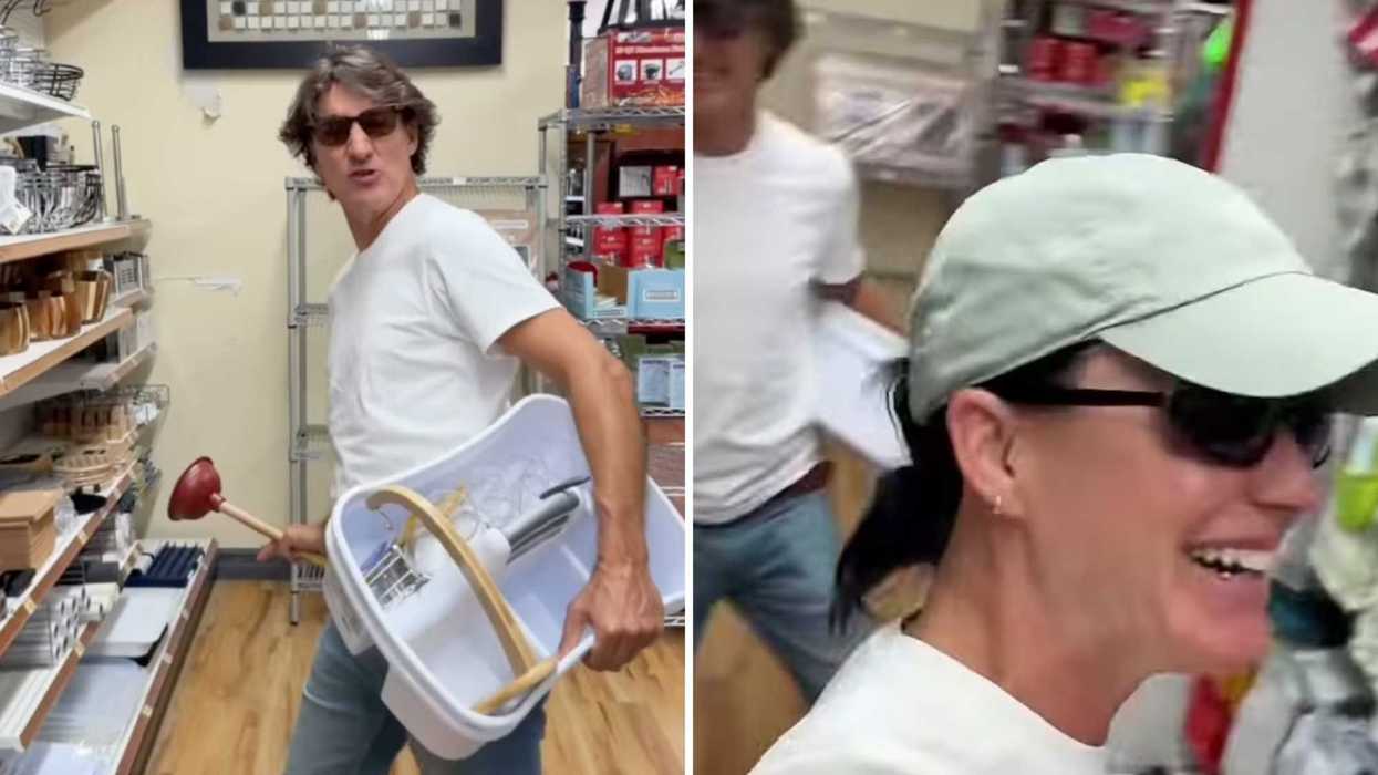 Justin Trudeau. Droite : Justin Trudeau et Katy Perry.