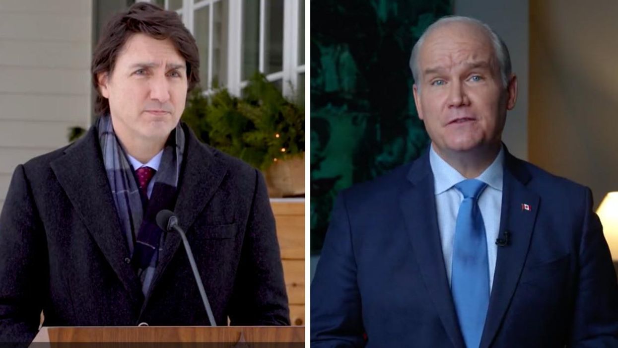 Justin Trudeau et Jagmeet Singh réagissent après qu'Erin O'Toole ait été chassé de son poste