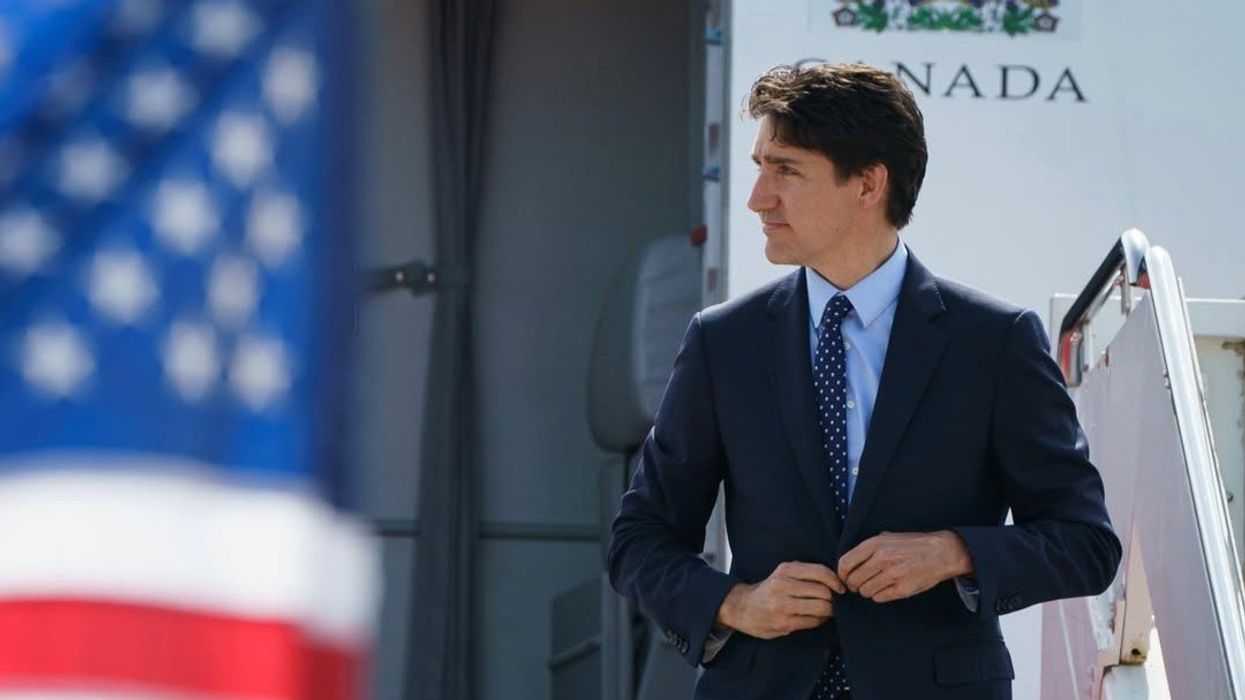 justin trudeau getting off a canada plane