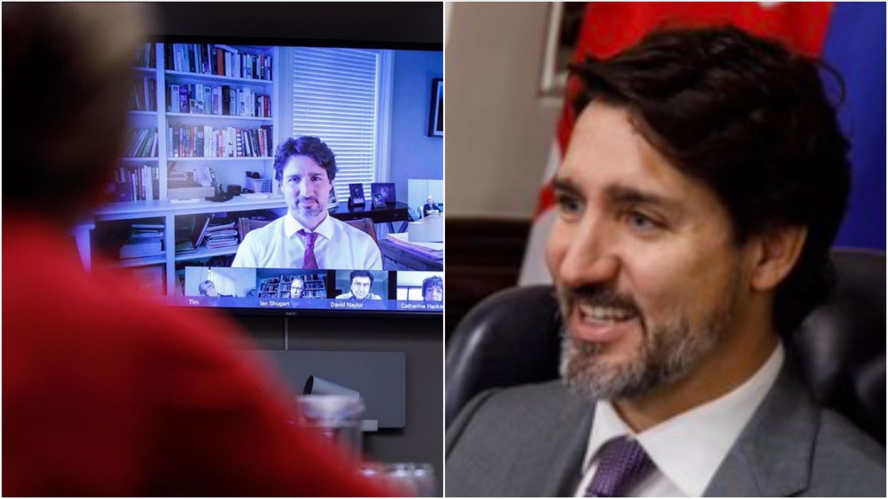 Justin Trudeau Over-Smiling In A Virtual Meeting Is Literally All Of Us In 2020 (PHOTO)