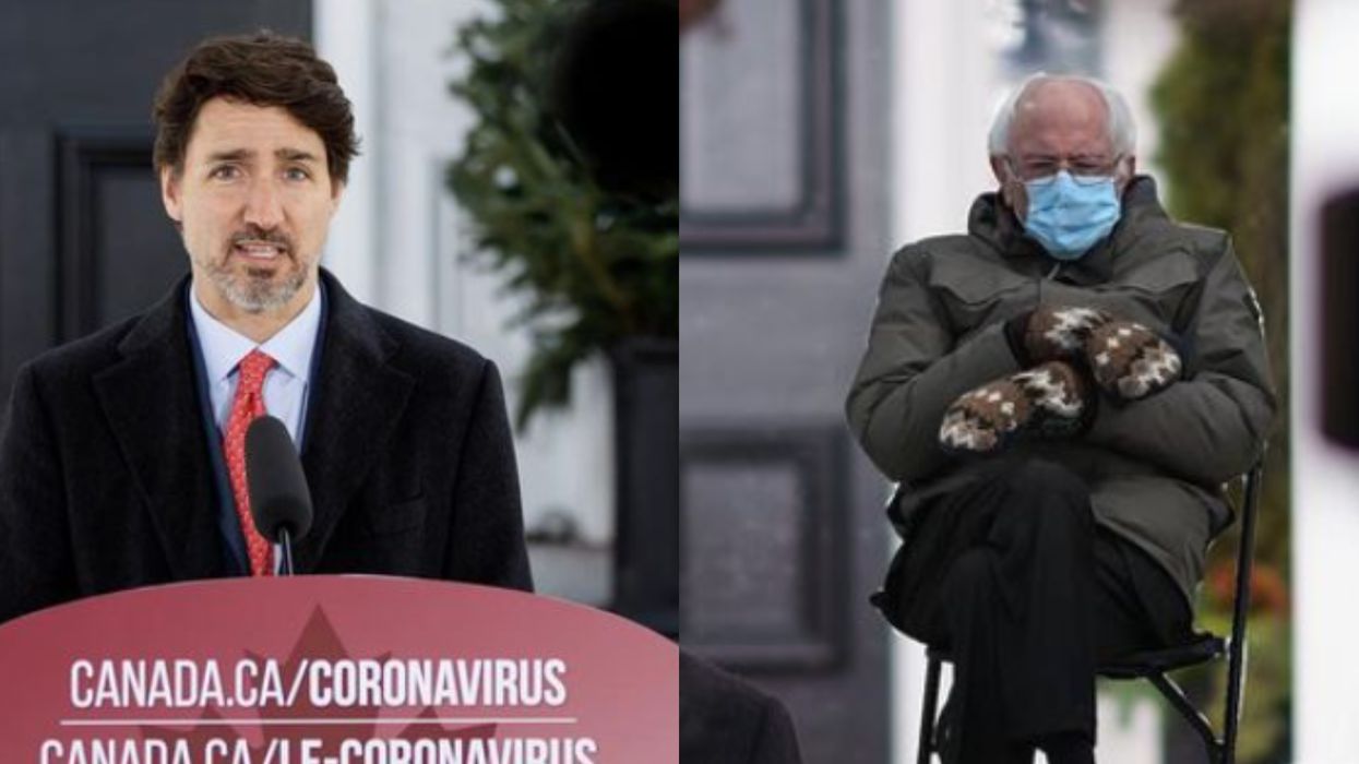 Justin Trudeau partage son propre « meme » de Bernie Sanders et passe un message