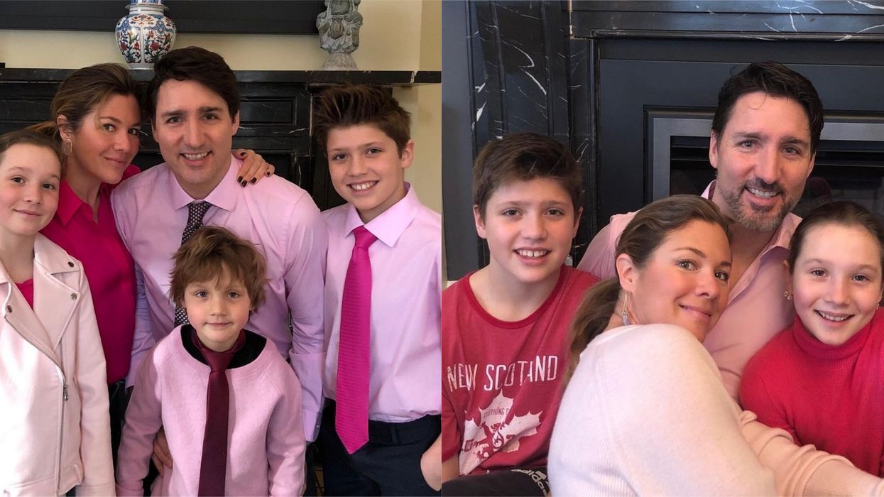 Justin Trudeau's Family Pink Shirt Day Photo Is So Rosy
