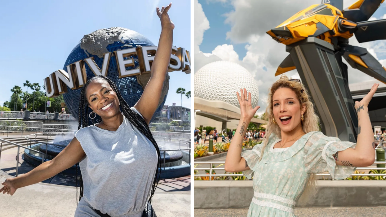 Kandi Burruss at Universal Studios. Right: Halsey at EPCOT.
