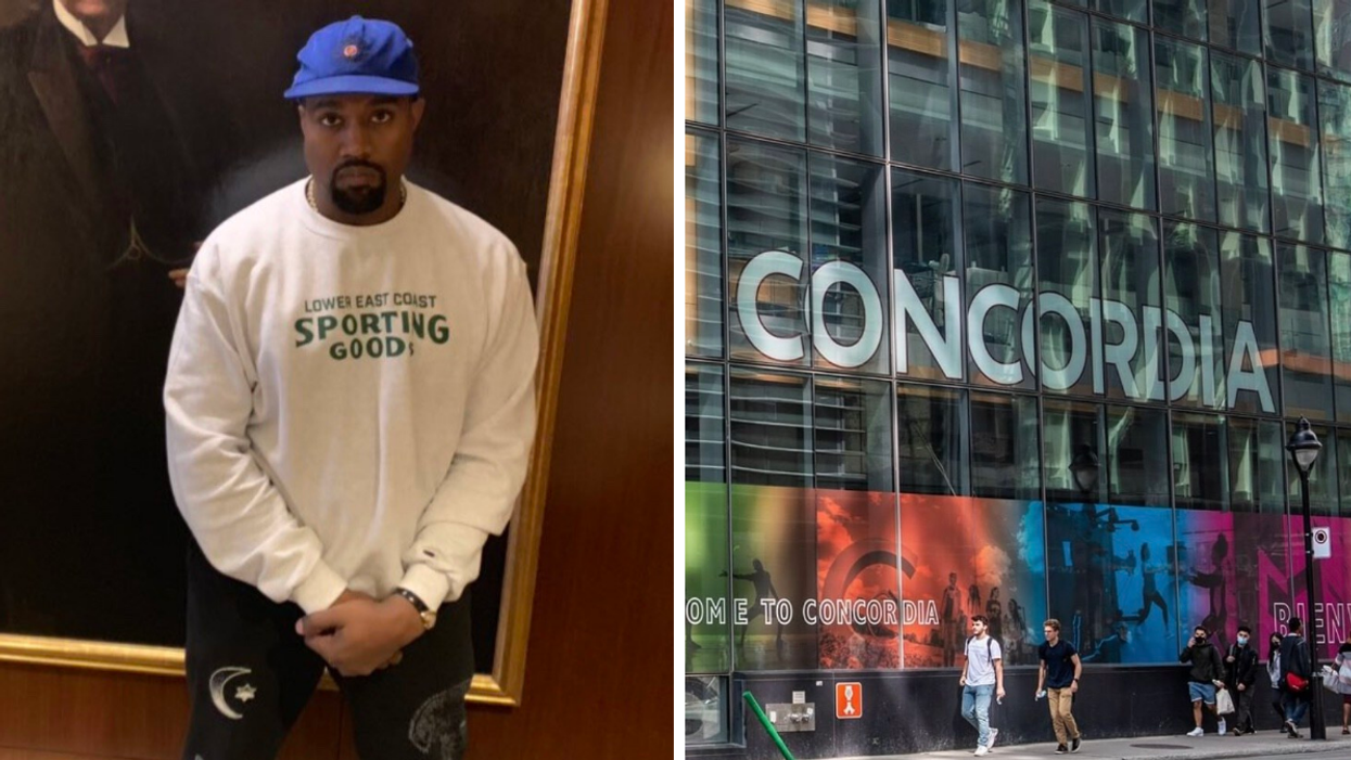 Kanye West. Droite : Université Concordia.