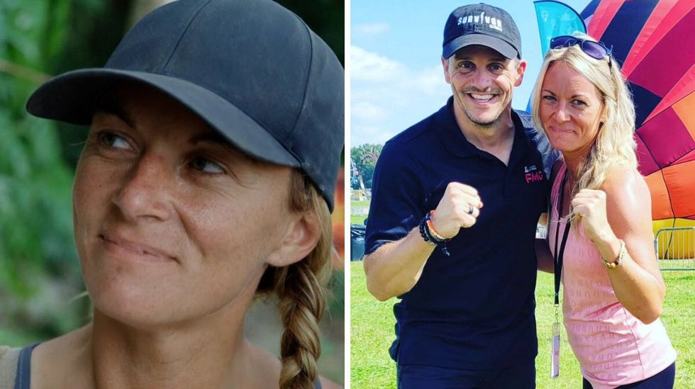 Karine Lavigne-Fortin portant une casquette noire. Droite : Karine Lavigne-Fortin posant au Festival de montgolfi\u00e8res.