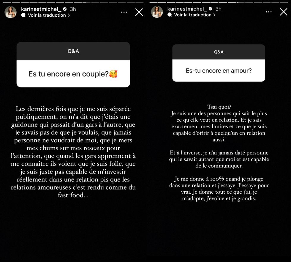 Karine St-Michel parle de sa rupture.