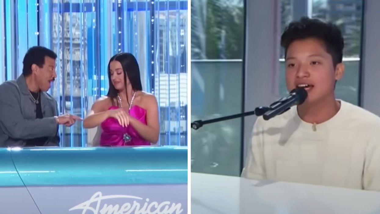 Katy Perry and Lionel Richie on American Idol. Right: Tyson Venegas on American Idol.