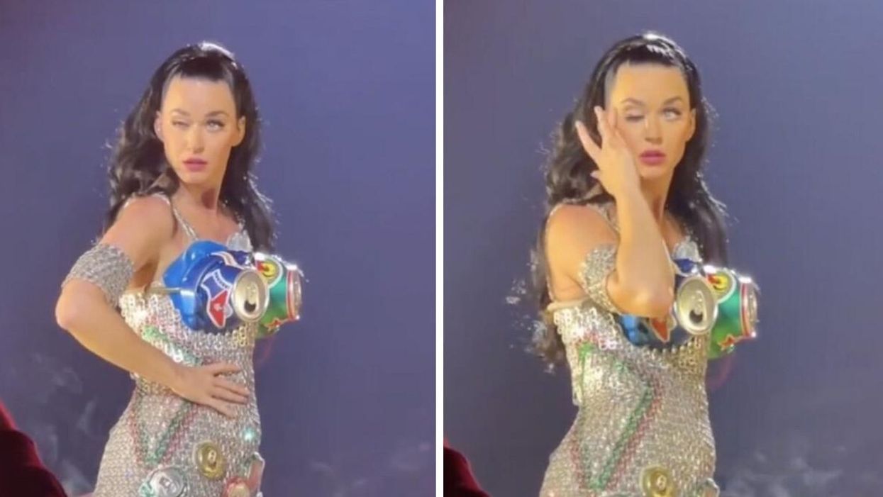 Katy Perry on stage performing.