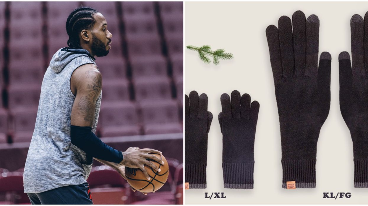 Kawhi Leonard Can Keep His Hands Warm With These Giant Pair Of Gloves From Roots