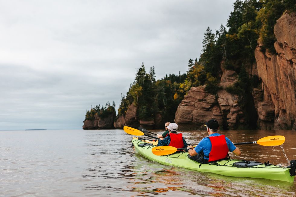 Kayakers in the Bay of Fundy.