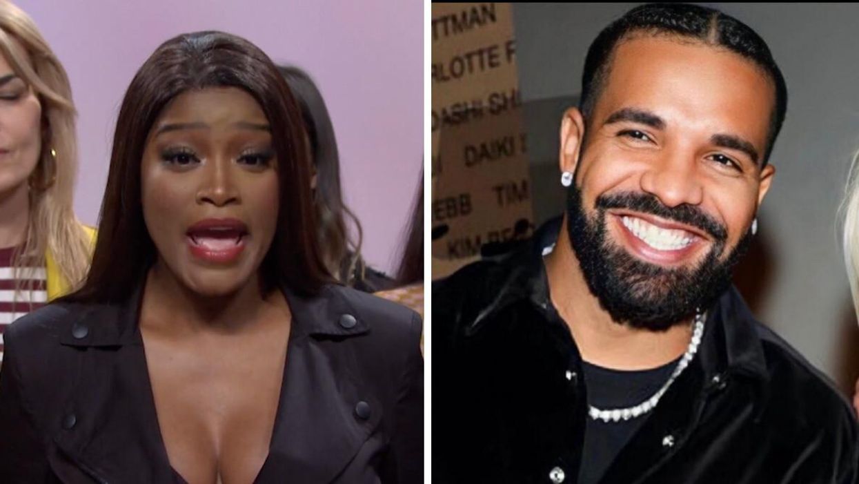 Keke Palmer on Saturday Night Live. Right: Drake.