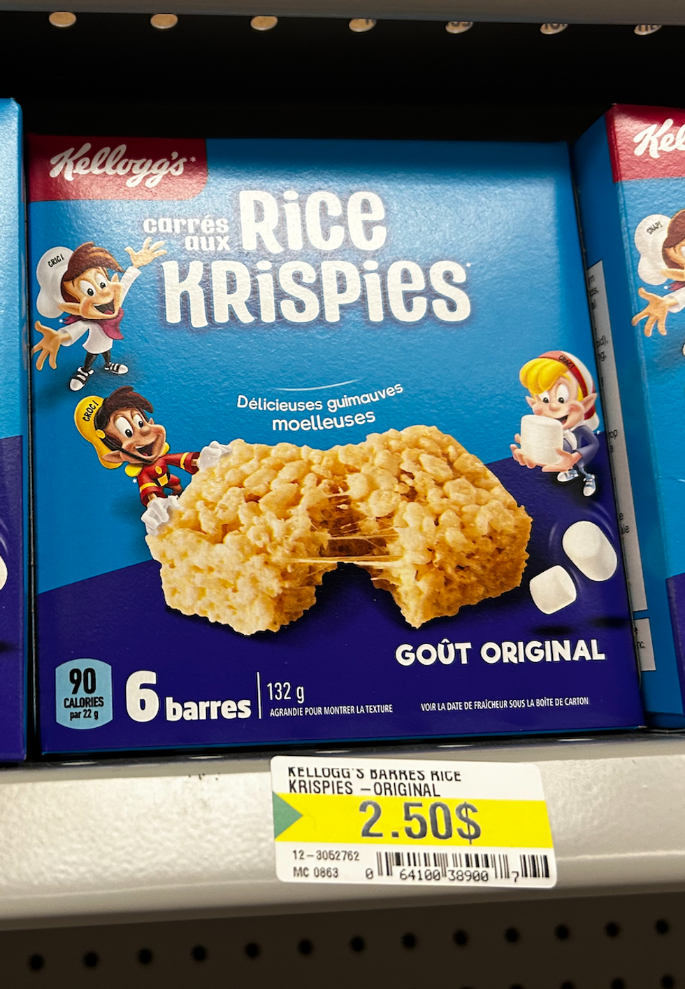 Kellogg's - Carr\u00e9s au Rice Krispies en vente au Dollarama de Ch\u00e2teauguay.