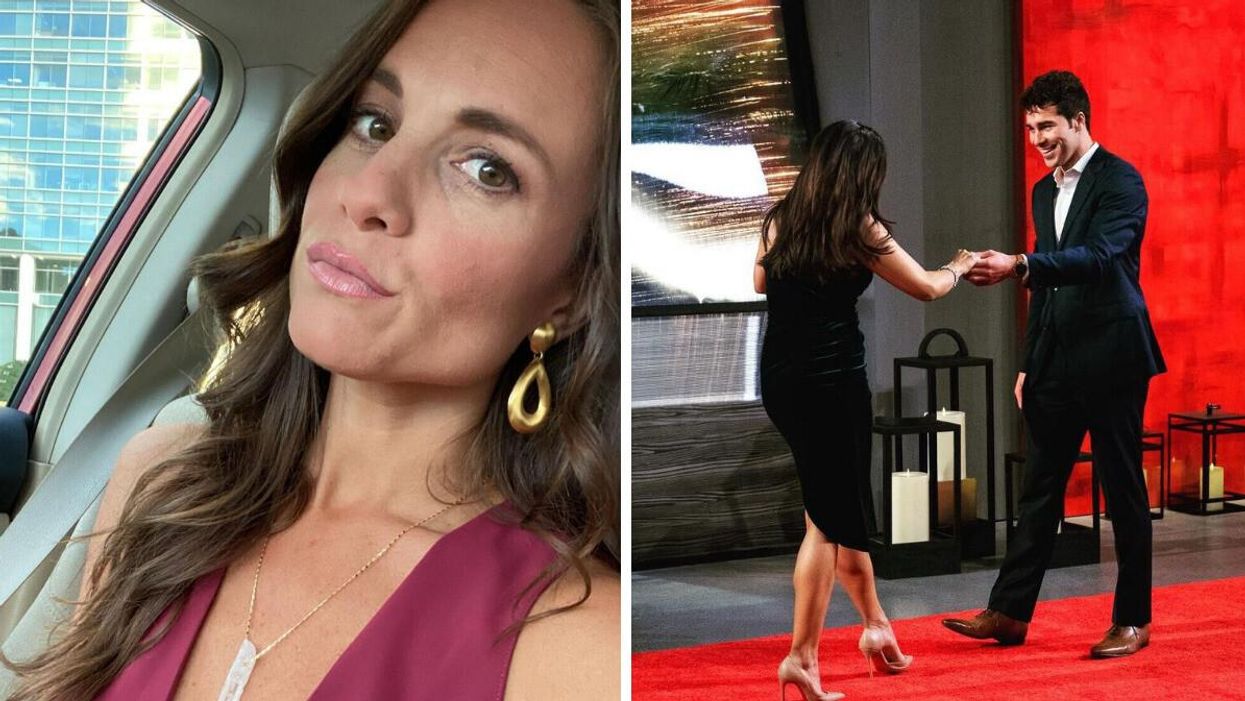 Kelly Chase from season 1 of Love Is Blind. Right: Zanab Jaffrey and Cole Barnett from season 3 of Love Is Blind.