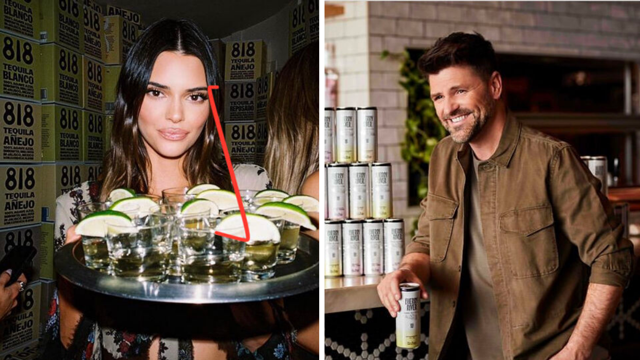 Kendall Jenner. Droite : Marc Dupré.