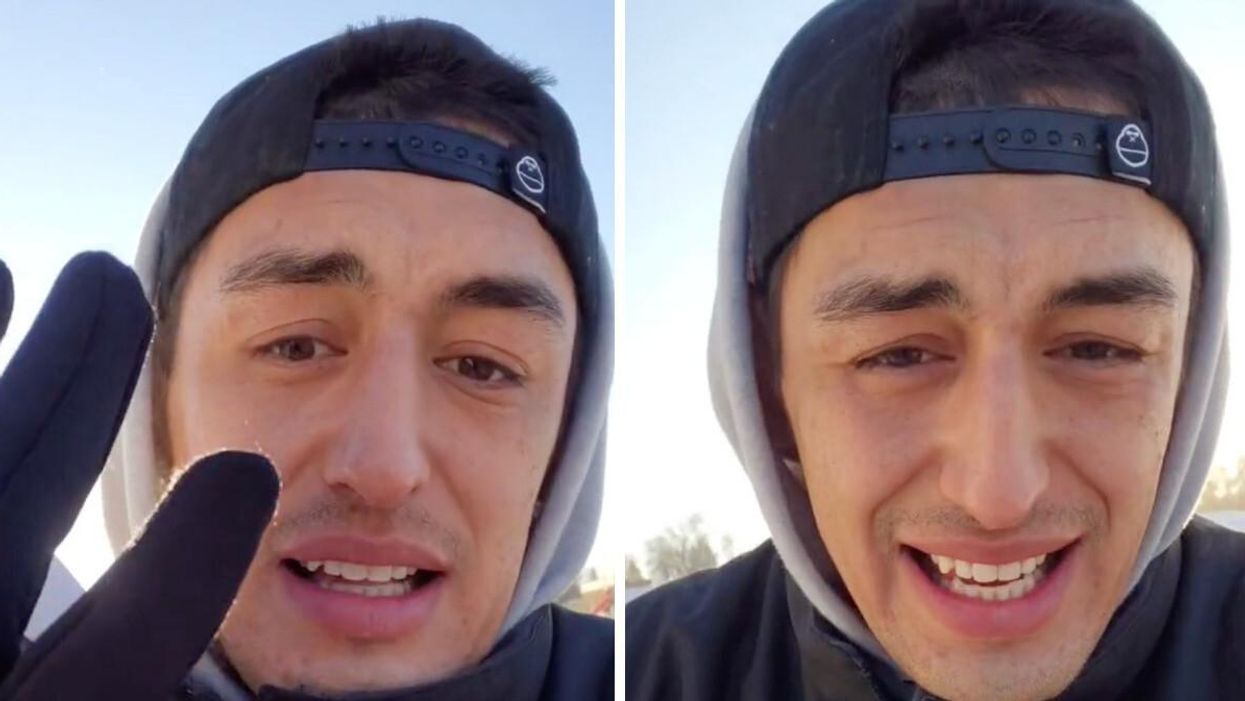 Kepi talking about Canadian weather on TikTok.