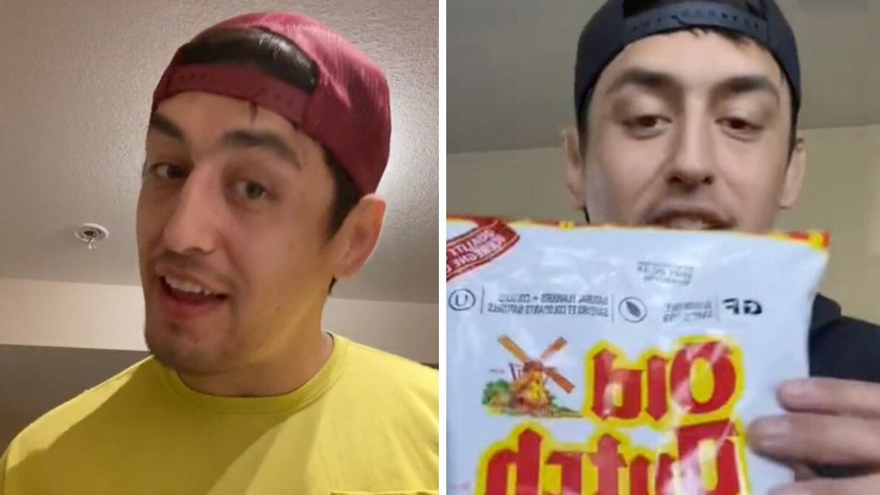 Kepi tries Canadian snacks for the first time on his TikTok account.