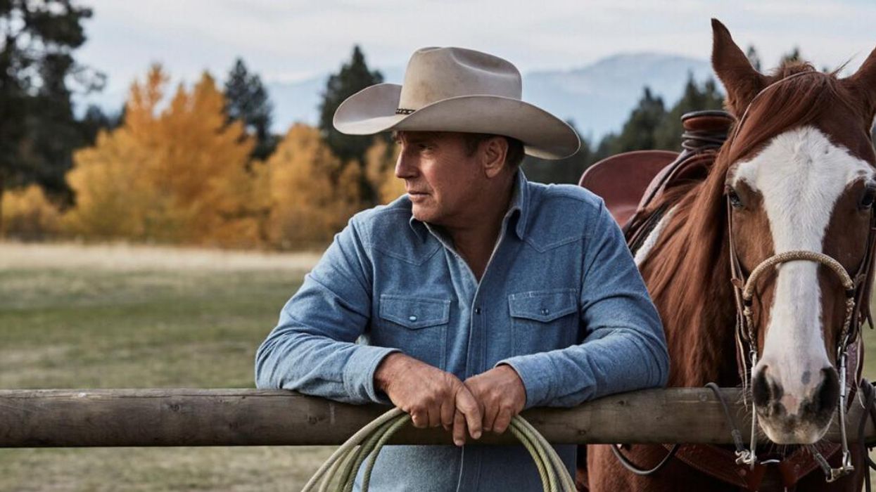 Kevin Costner and a horse.