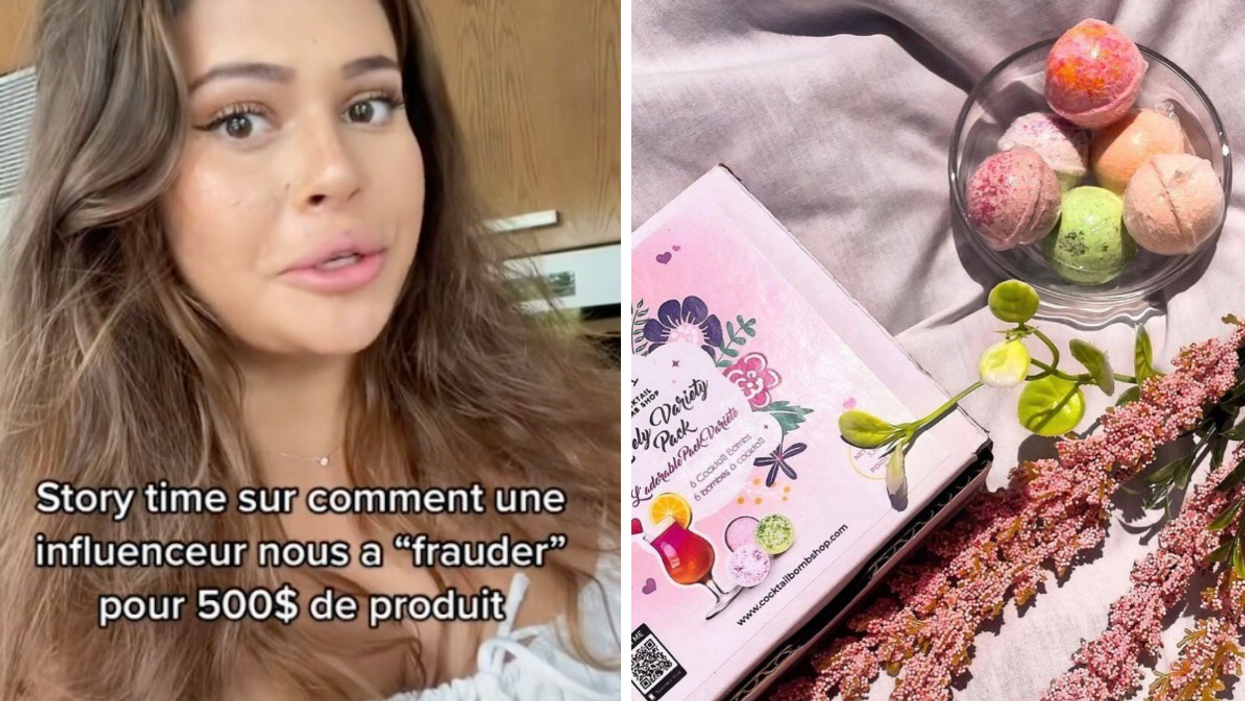 Kiana Gomes. Droite : Bombes de cocktails.