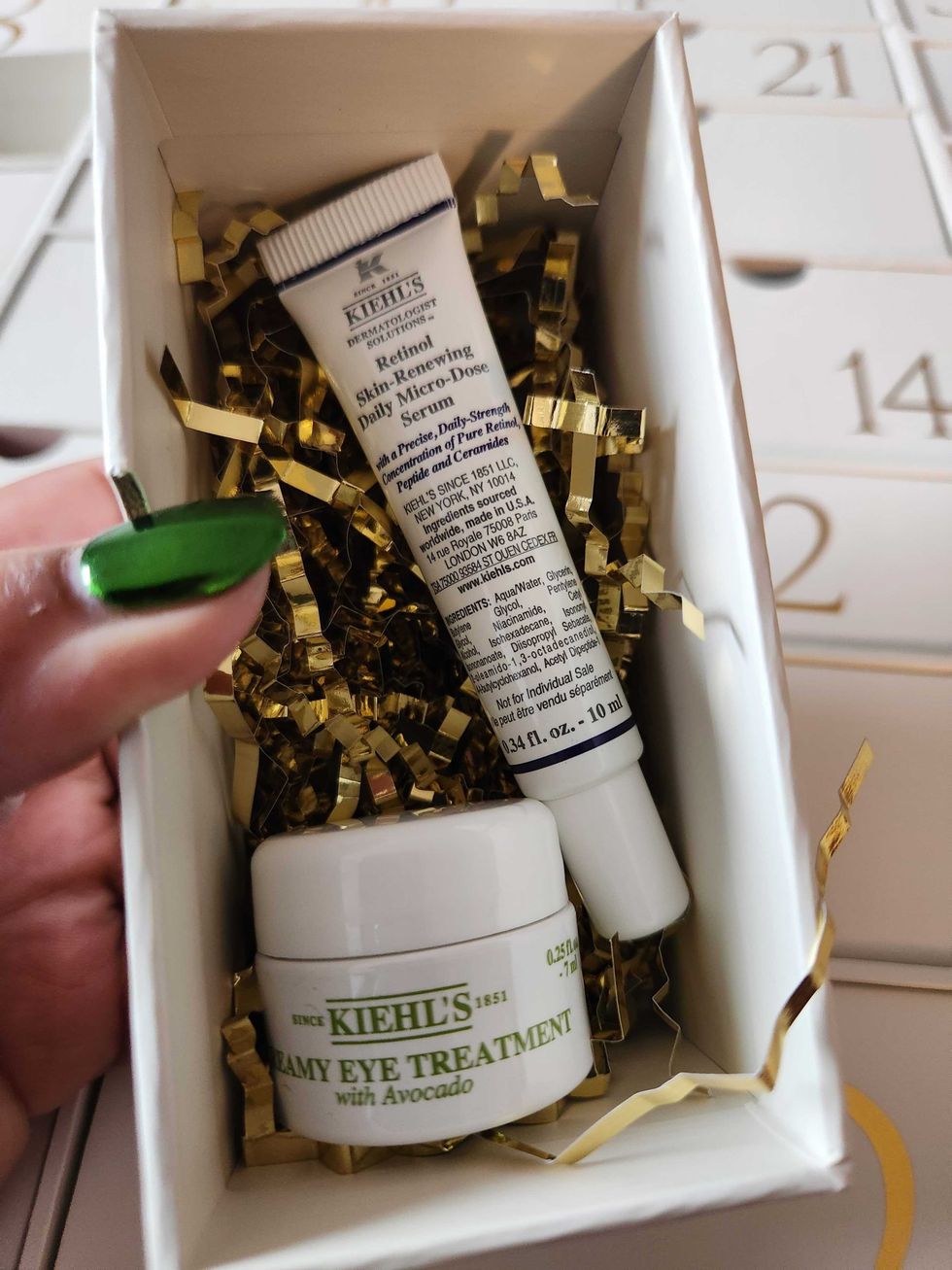 Kiehl's Since 1851 Retinol Skin-Renewing Daily Micro-Dose Serum and Kiehl's Since 1851 Creamy Eye Treatment with Avocado.