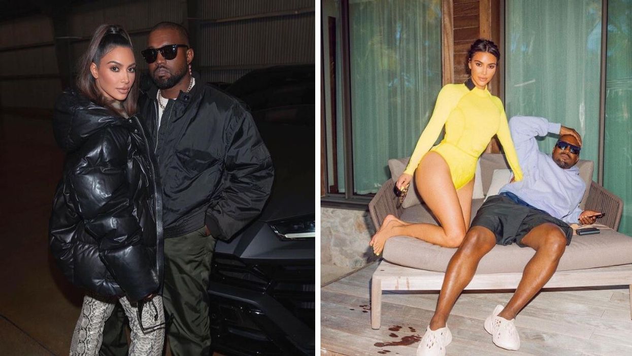 Kim Kardashian and Kanye West.
