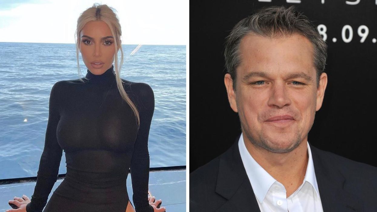 Kim Kardashian. Right: Matt Damon.