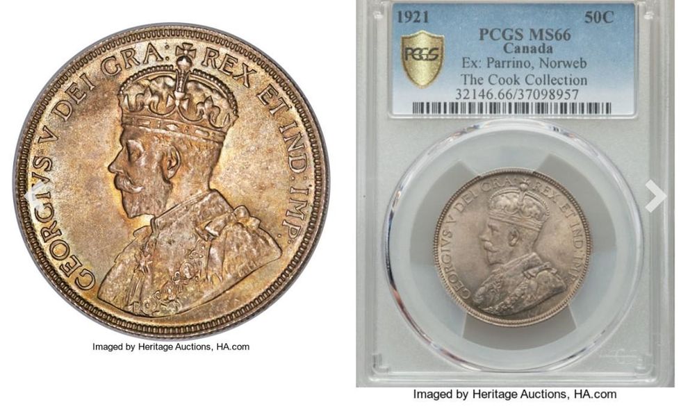 King George V 1921 50 Cent.