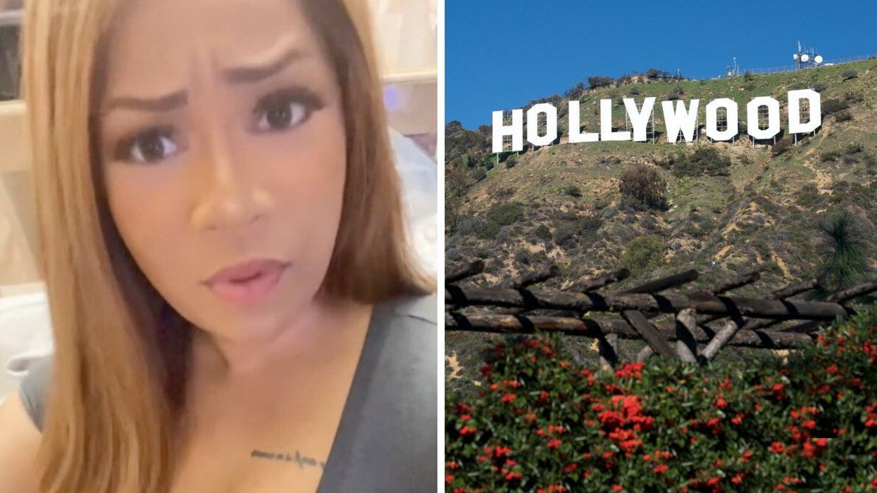 Kintamilan seen in TikTok video. Right: Hollywood sign.
