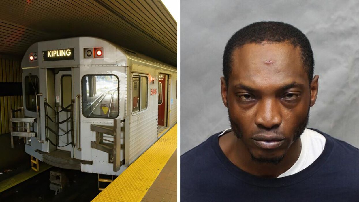 Kipling Subway Station. Right: Kelon Peters.