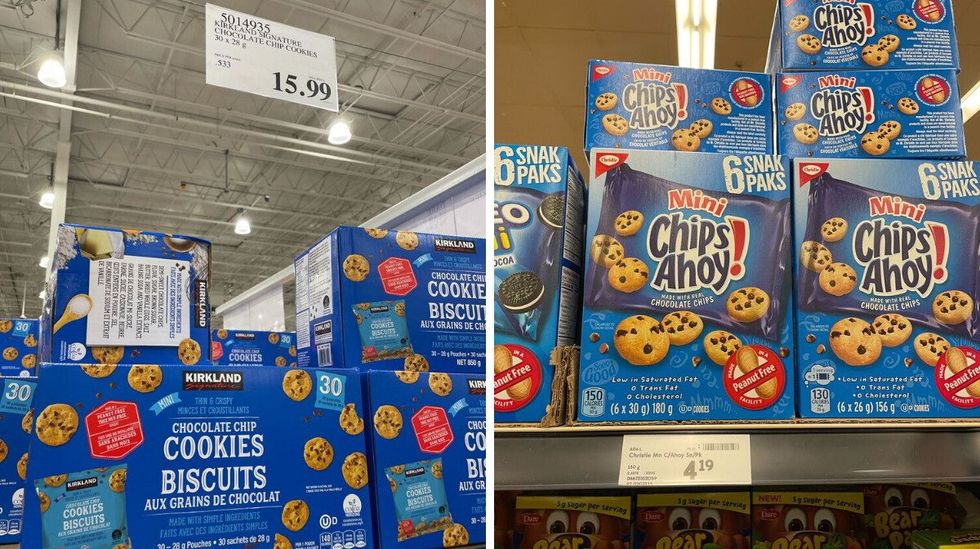 kirkland mini chocolate chip cookies and chips ahoy mini chocolate chip cookies