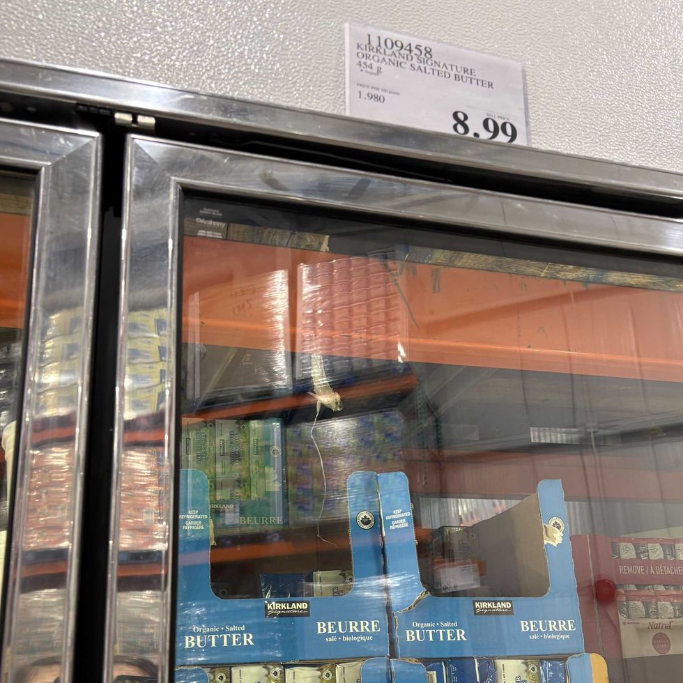 Kirkland Signature butter in fridge at costco