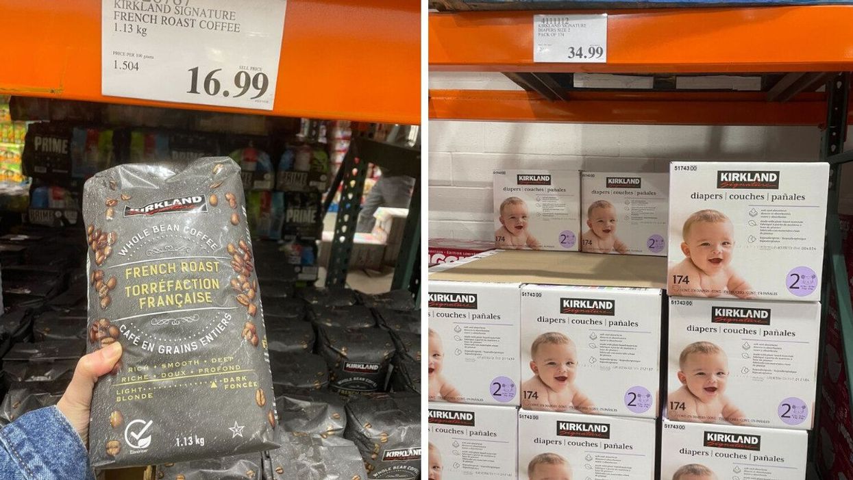 kirkland signature coffee and diapers at costco