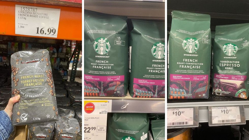 kirkland signature french roast and starbucks french roast